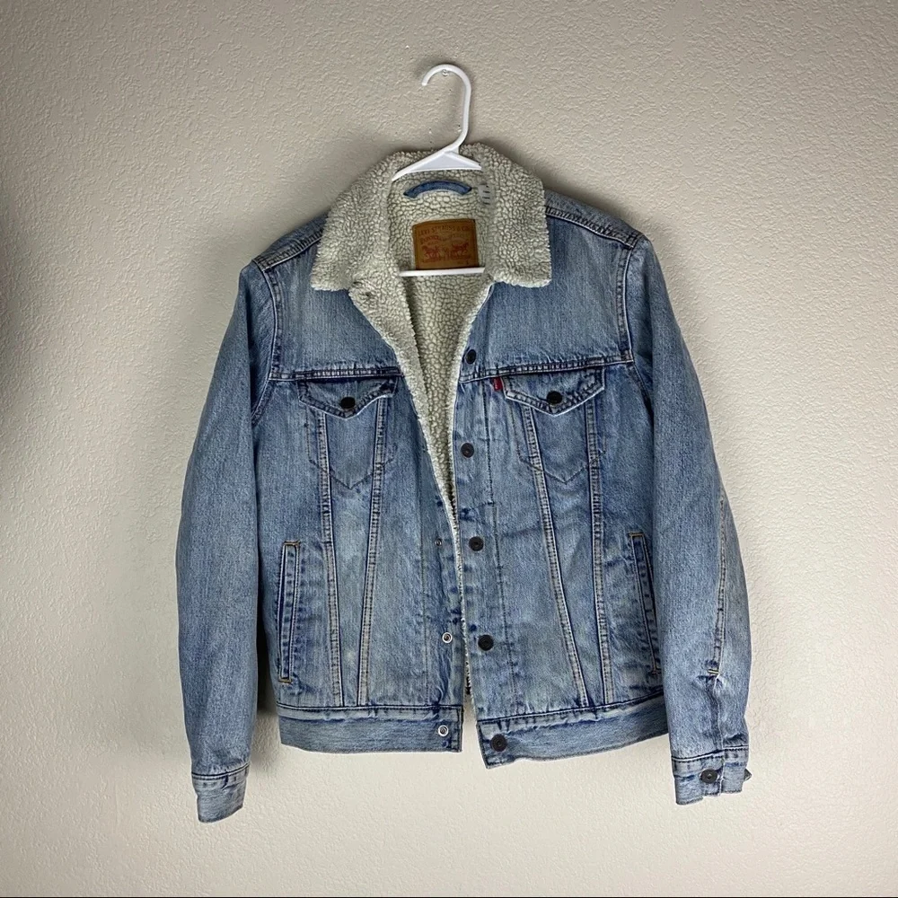 Levis Strauss Denim Sherpa Lined Jacket Size Small